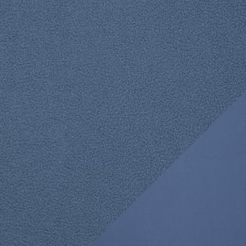 Preview: Teddy Plüsch Minky Bouclé in Rauchblau, mit der Fleece-Abseite